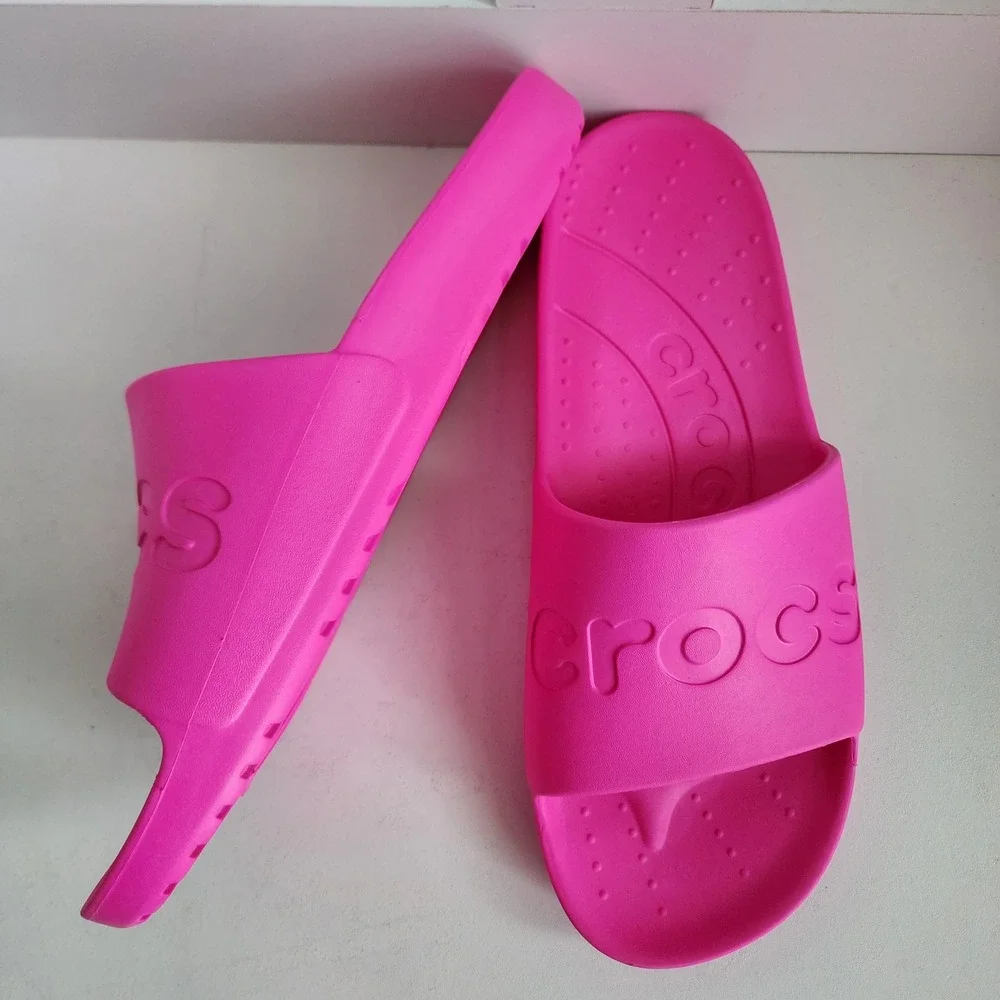 Crocs Classic Slide Sandals Mens 11 / Womens 13 Electric Neon Pink Crush  Barbie